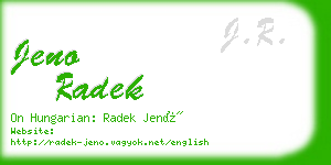 jeno radek business card